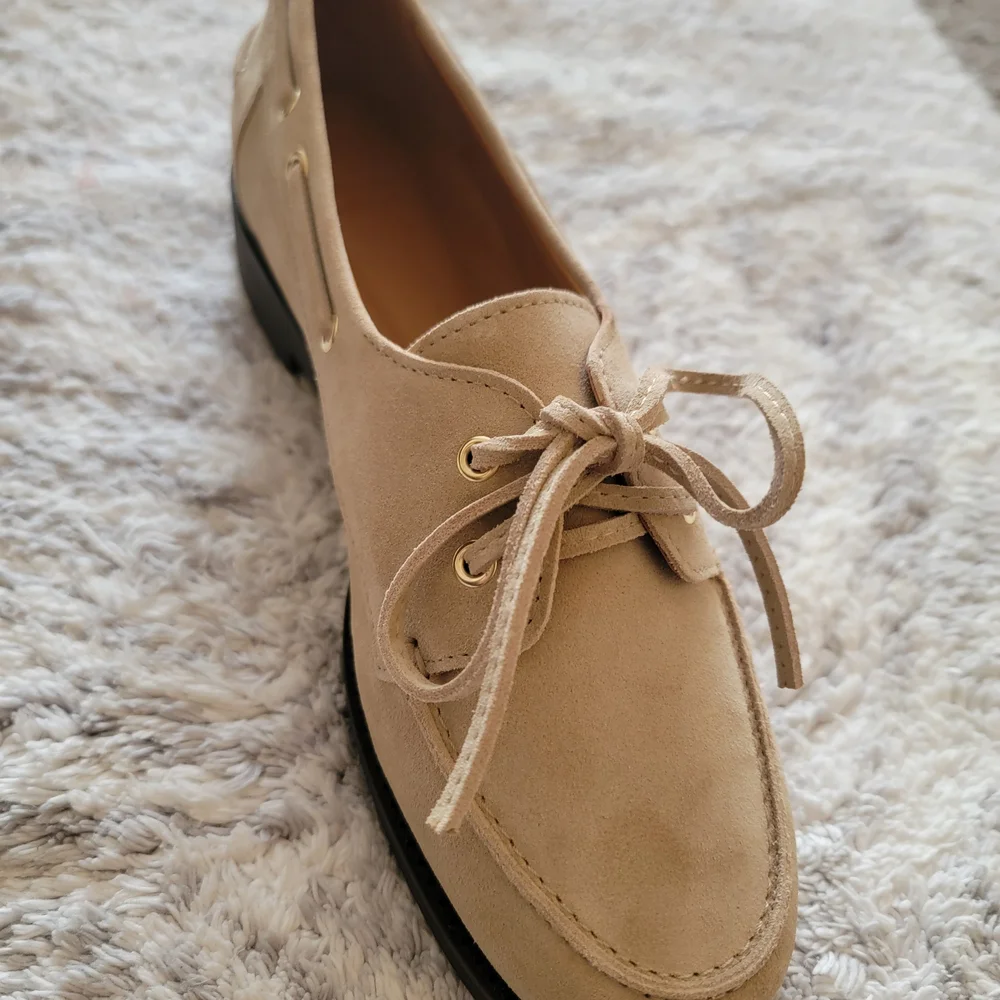 Sezane Women's Tan Suede Moccasins - Picture 5 of 6